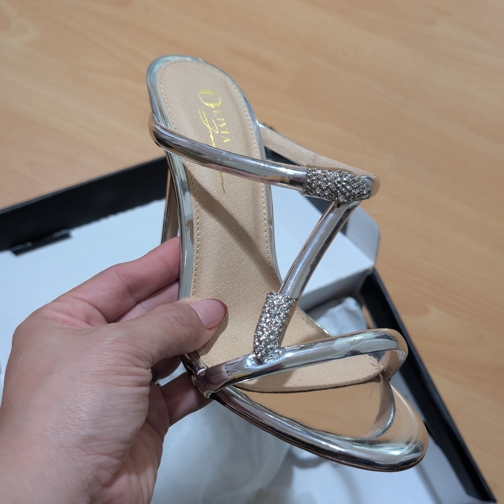 Olivia Dazzling Silver Strappy Heels
